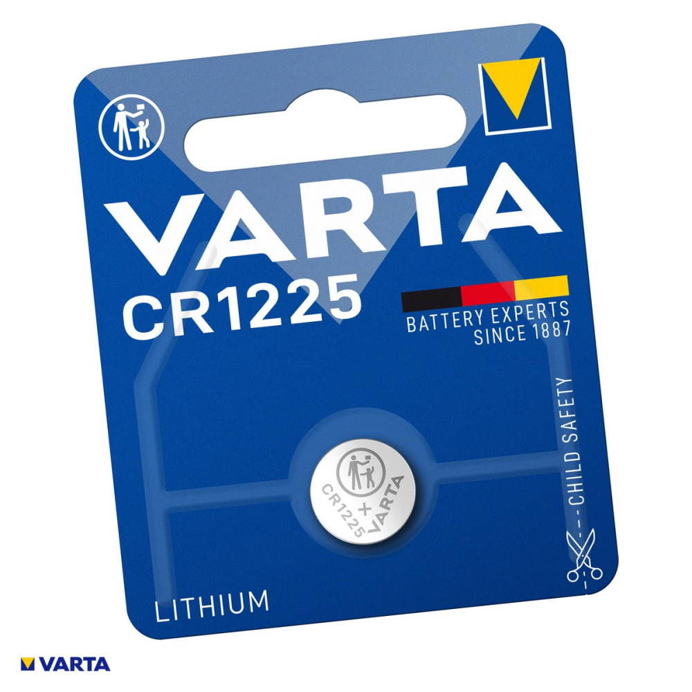 Baterie litiu VARTA CR1225, litiu - dioxid de mangan, 3 V, 48 mAh, 12.5 x 2.5 mm, in blister [1]
