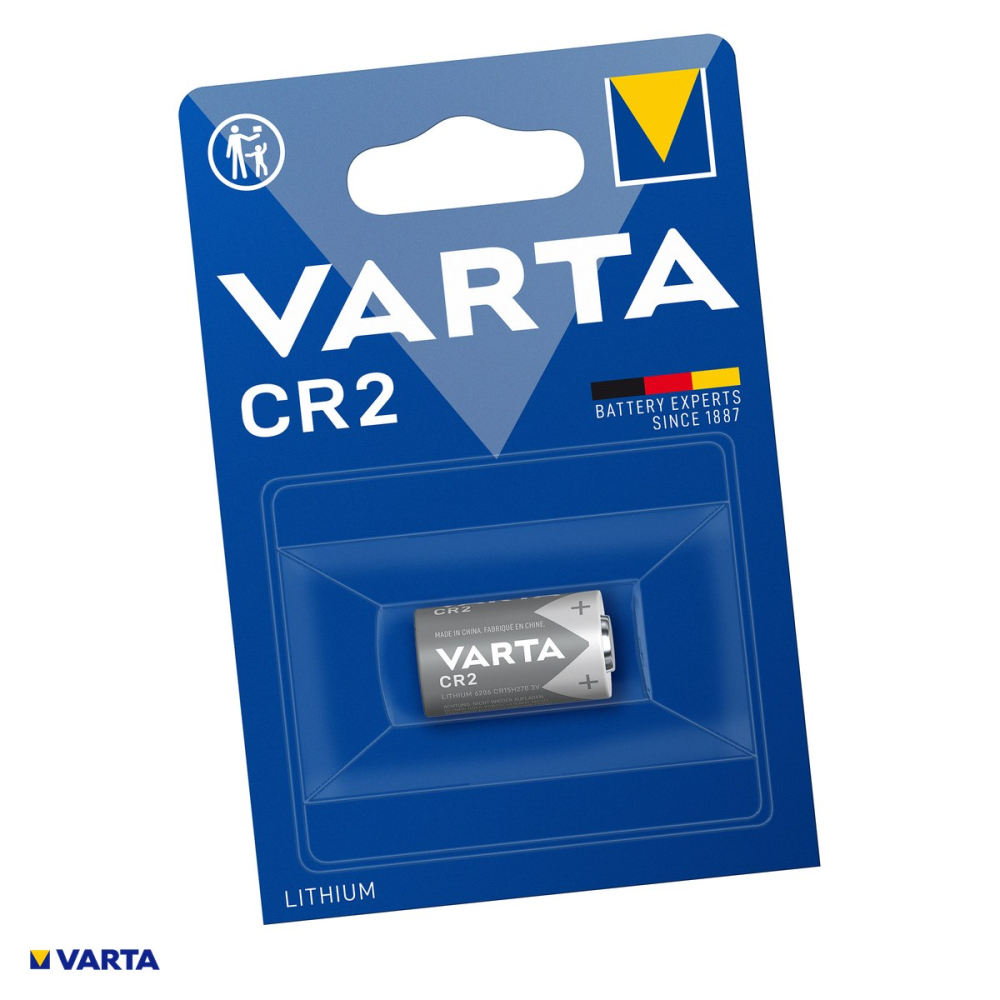 Baterie litiu VARTA CR2, 3 V, 920 mAh, Li-MnO2, echivalent DLCR2, CR15H270, 15.6 x 27 mm, baterie foto, in blister [1]