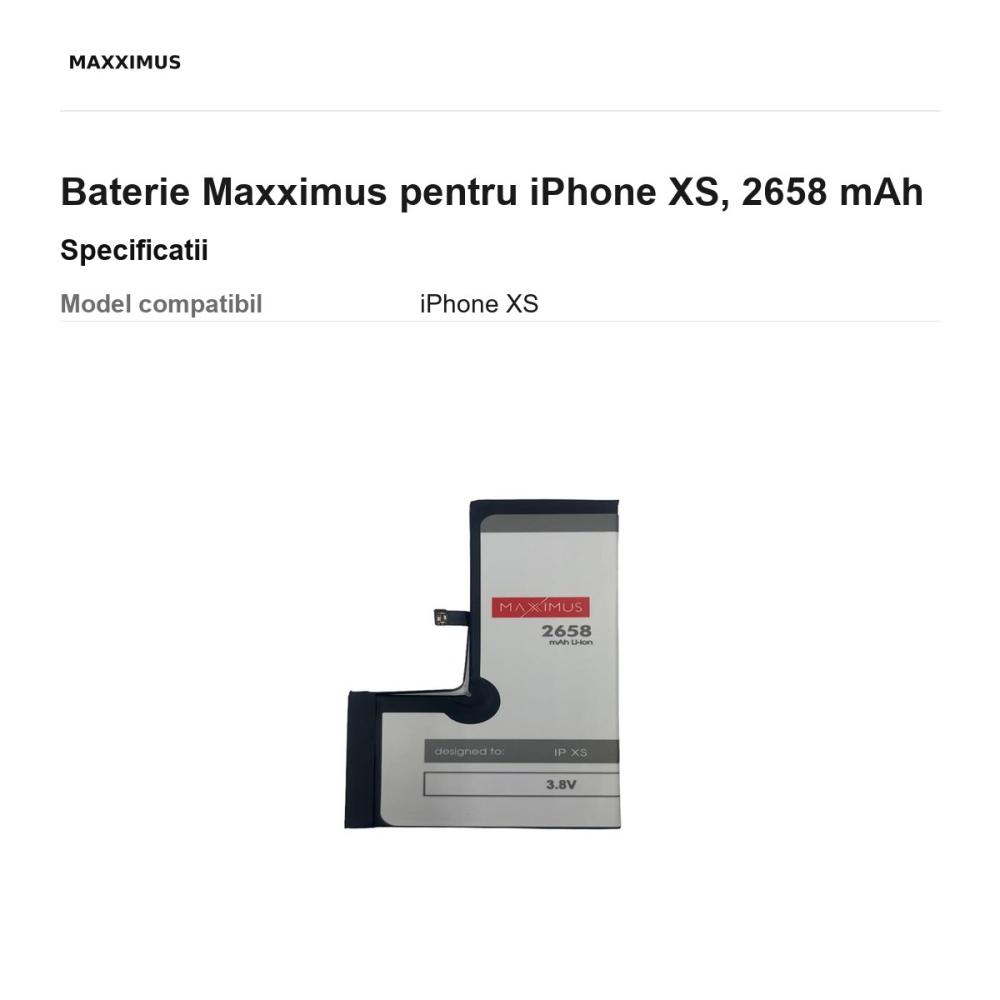 Baterie Maxximus pentru iPhone XS, 2658 mAh [3]