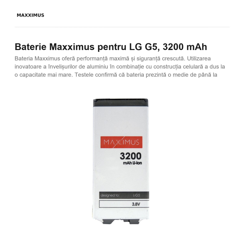 Baterie Maxximus pentru LG G5, 3200 mAh [2]
