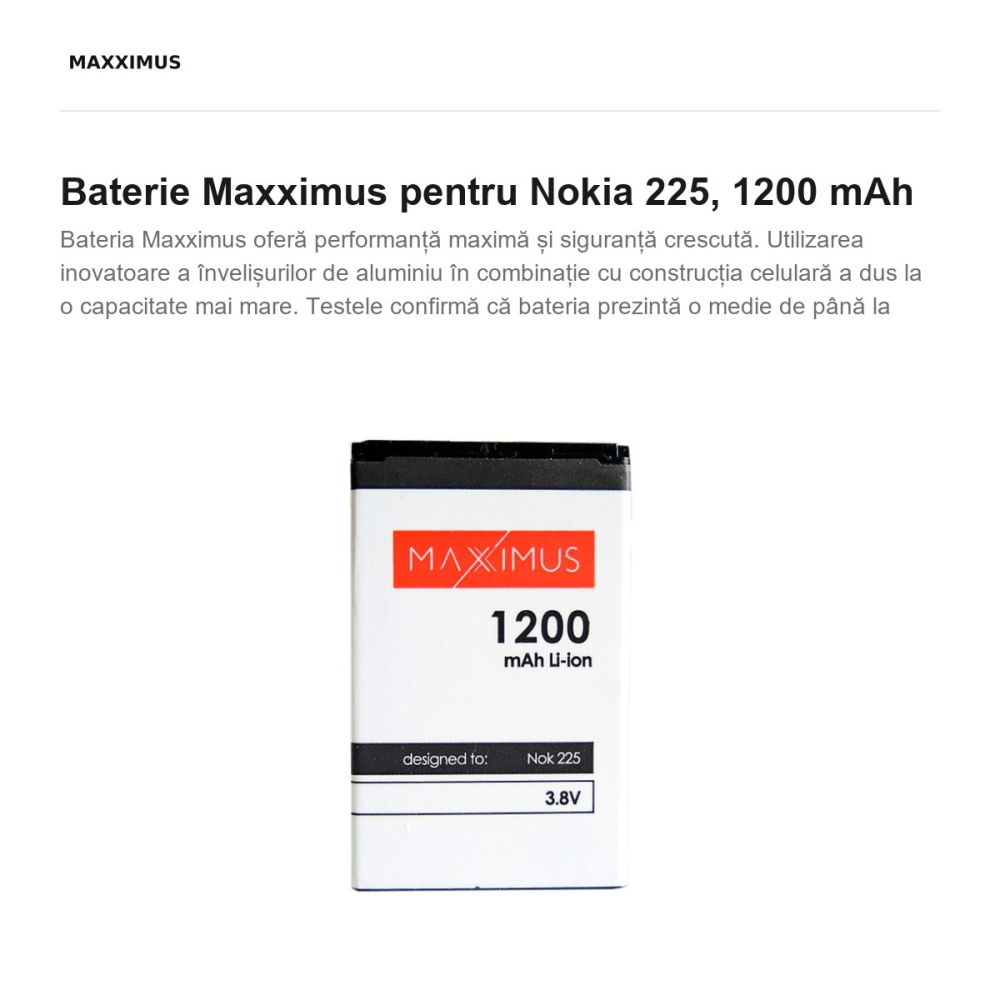 Baterie Maxximus pentru Nokia 225, 1200 mAh [2]