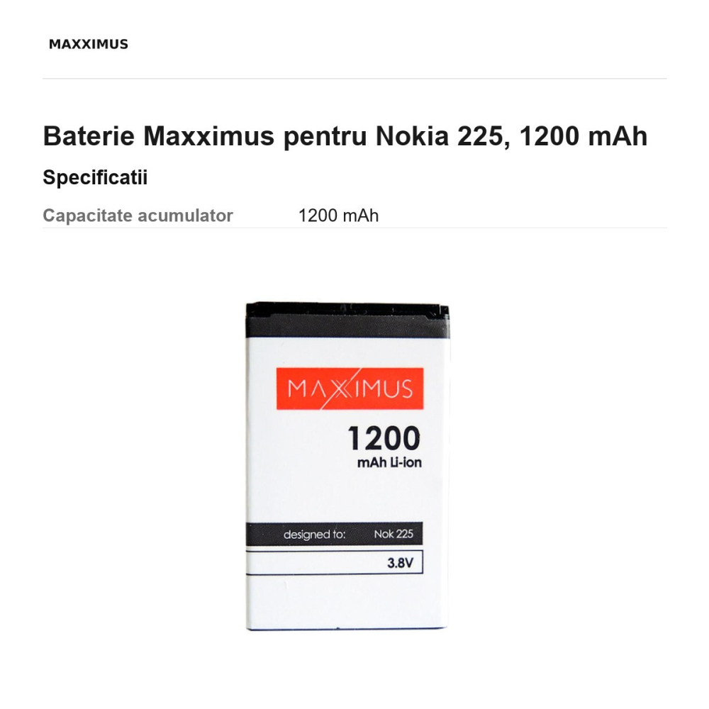 Baterie Maxximus pentru Nokia 225, 1200 mAh [3]