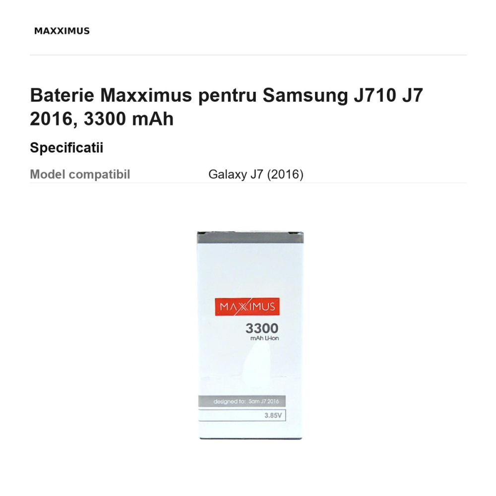 Baterie Maxximus pentru Samsung J710 J7 2016, 3300 mAh [3]