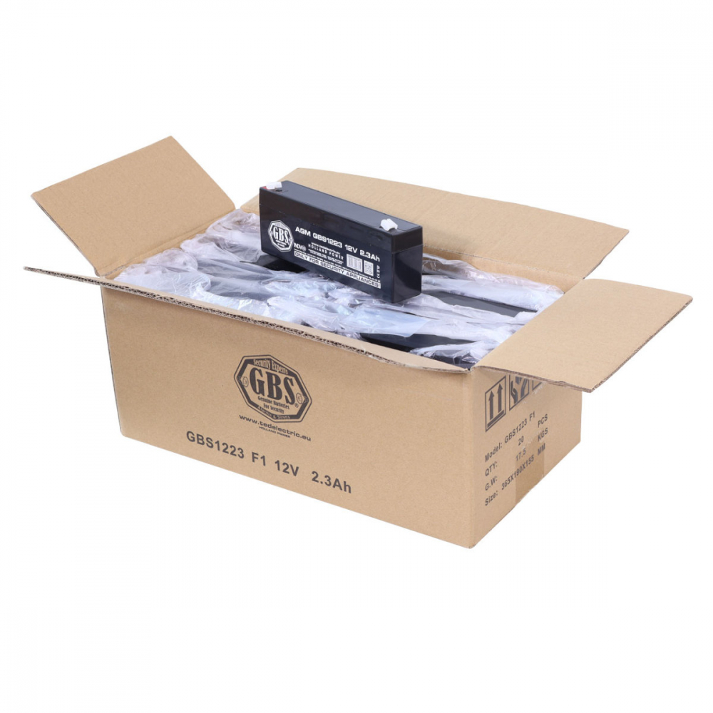 Baterie Reincarcabila F1 12V Stationara VRLA 2.3Ah AGM, Dimensiuni 178x35x60 mm, TED Electric GBS1223, pentru sisteme alarma si securitate, iluminare, backup energie [5]