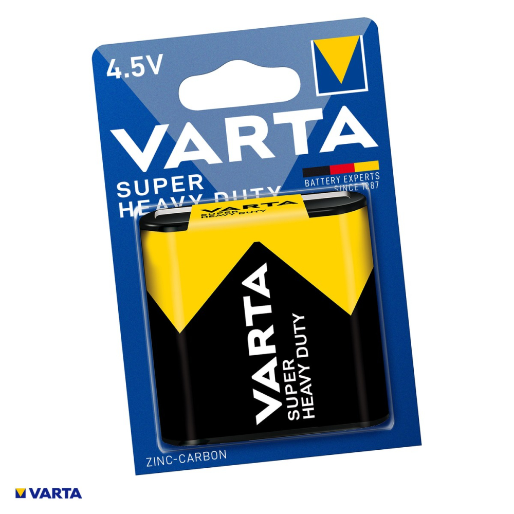Baterie zinc carbon VARTA Superlife 3R12, 4.5 V, baterie plata cu lamele, 62 x 22 x 67 mm, cod 2012, in blister [1]