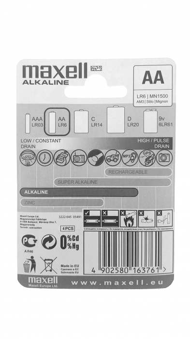 Baterie alcalina MAXELL LR-6 /4 bucati/blister/ 1.5V [3]