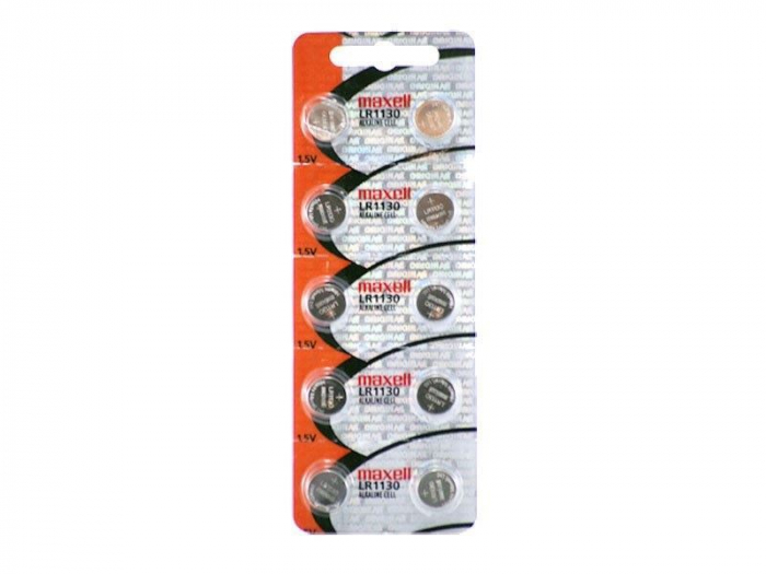 Baterii alcaline Maxell, tip buton, LR1130, AG10, 10 bucati/blister [3]