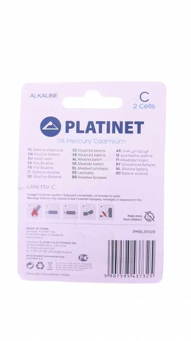 Baterii Platinet Alkaline PRO LR14 BLISTER*2 [43732] (pret/set) - PMBLR142B [3]