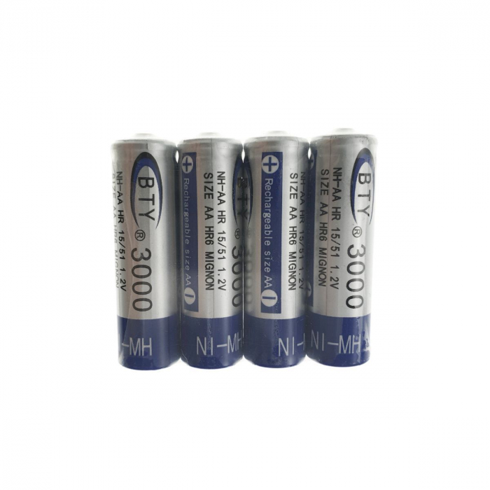 Baterii reancarcabile BTY AA R06, 1.2V, 3000mAh Ni-MH, set 4 bucati [4]