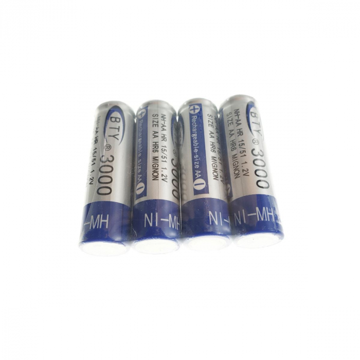 Baterii reancarcabile BTY AA R06, 1.2V, 3000mAh Ni-MH, set 4 bucati [3]
