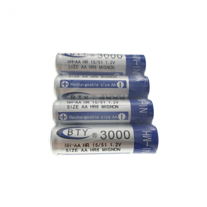 Baterii reancarcabile BTY AA R06, 1.2V, 3000mAh Ni-MH, set 4 bucati [2]