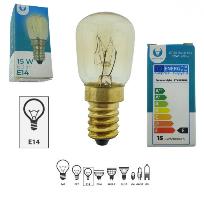 Bec cu filament, ST26, E14 15W, 230V, 2700K, 60lm, Forever Light 88109, lumina calda [4]