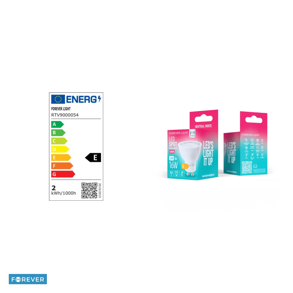 Bec LED Forever Light GU10, 1.5 W, 142 lm, lumina neutra 4000K, clasa E [4]