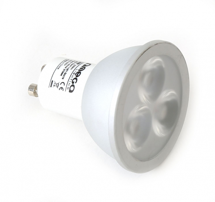 Bec Led Omega, 41578 tip spot, 6000K, GU10, 3W, 220lm, lumina rece, carcasa aluminiu [2]