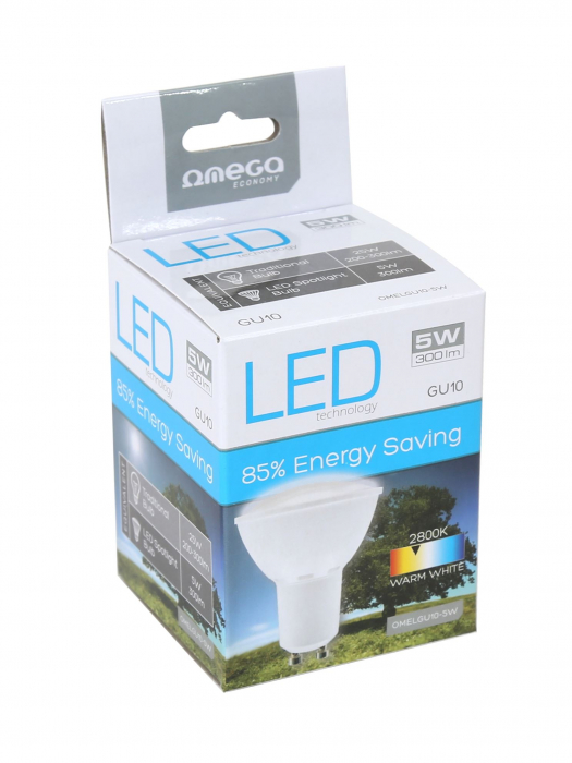 Bec Omega Led Spotlight 2800K GU10 5W 300LM [42554] - OMELGU10-5W [2]