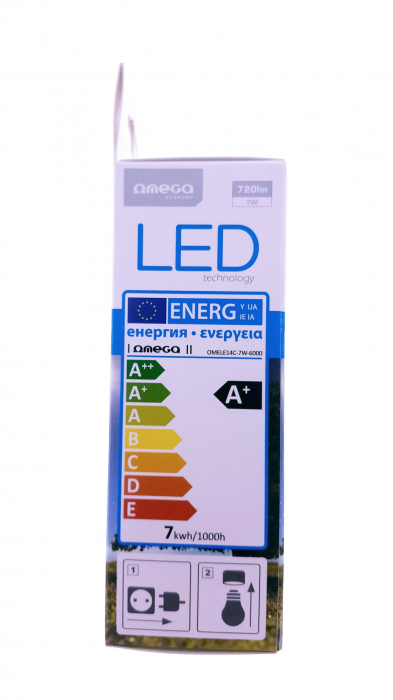 Bec Led Bulb Omega Comfort 6000K E14 7W CANDLE 43536 - OMELE14C-7W-6000 [4]