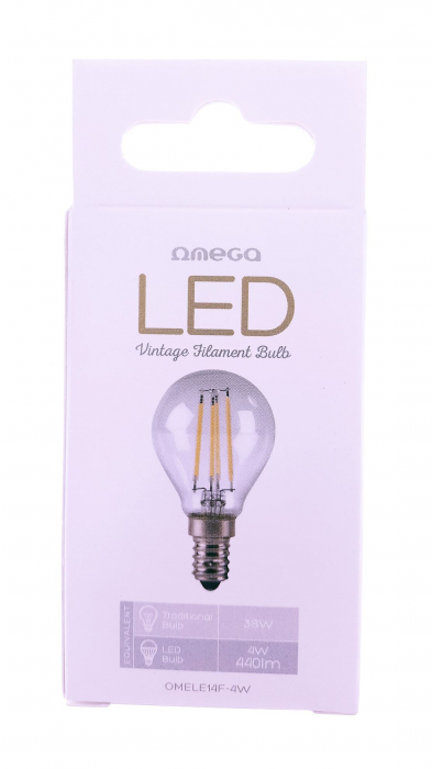 Bec Led Bulb Omega Filament E14 2800K 4W 43553 - OMELE14F-4W [5]