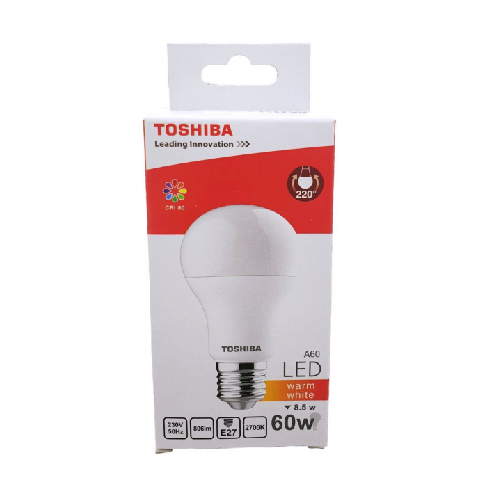 Bec LED Toshiba A60, E27, 8.5W, 806 lm, A+, lumina calda [3]