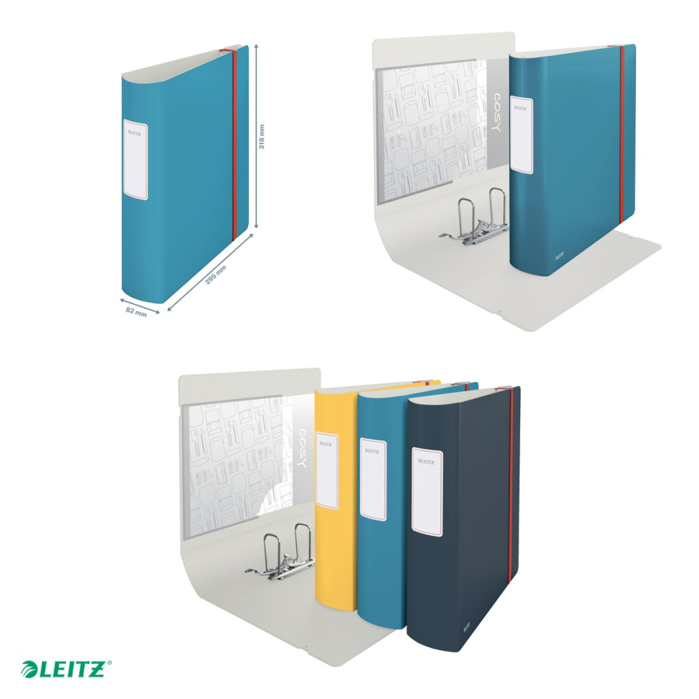 Biblioraft Leitz 180° Active Cosy, polyfoam, A4, 82 mm, capacitate 500 coli (80 g/mp), pentru arhivare, albastru Celest [5]