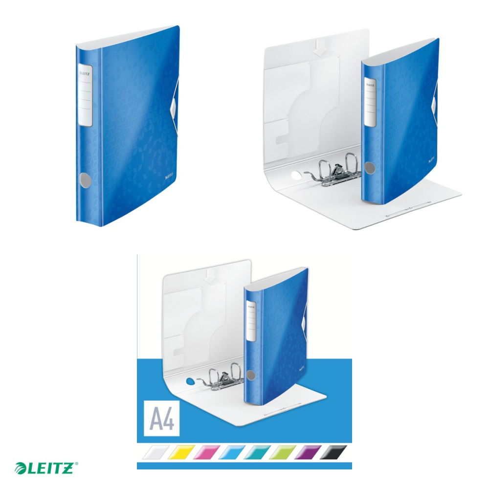 Biblioraft Leitz 180° Active WOW, polyfoam, A4, 65 mm, capacitate 350 coli (80 g/mp), pentru arhivare, albastru [4]