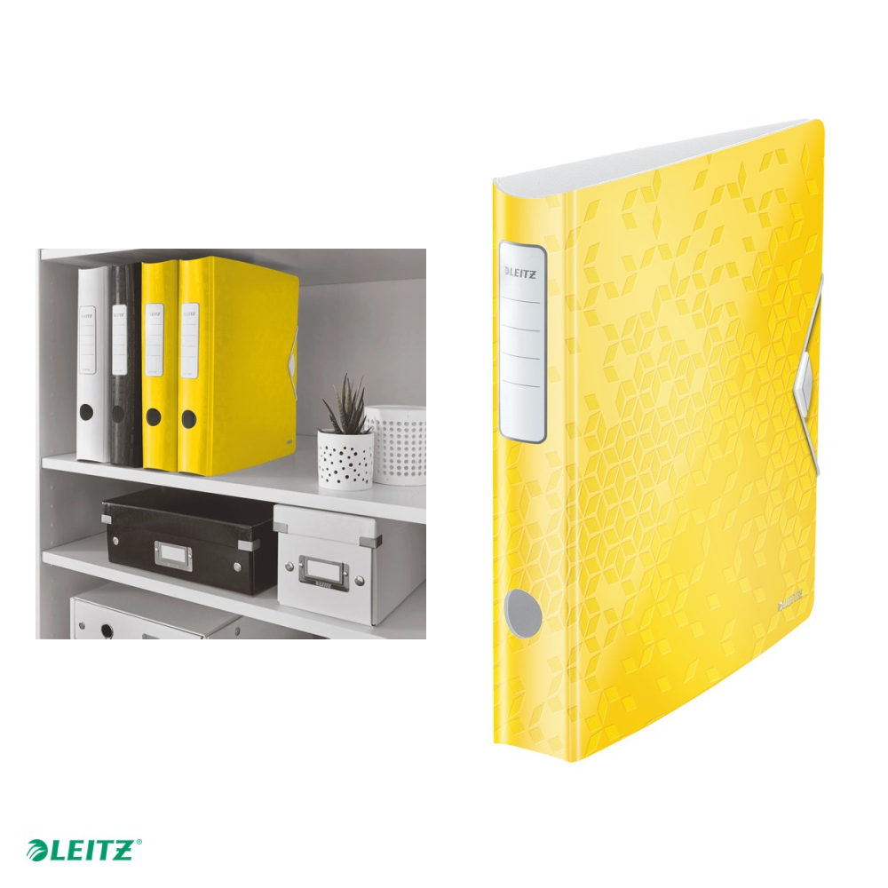 Biblioraft Leitz 180° Active WOW, polyfoam, A4, 65 mm, capacitate 350 coli (80 g/mp), pentru arhivare, galben [4]