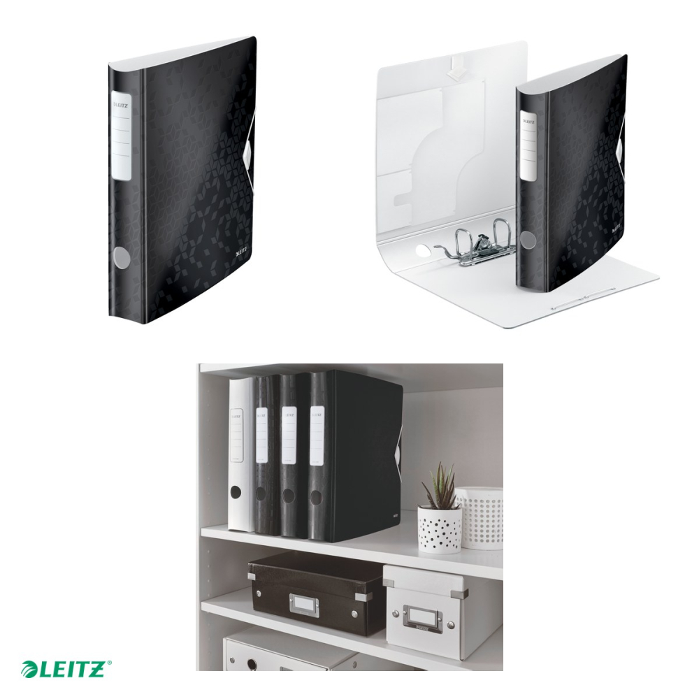 Biblioraft Leitz 180° Active WOW, polyfoam, A4, 65 mm, capacitate 350 coli (80 g/mp), pentru arhivare, negru [4]