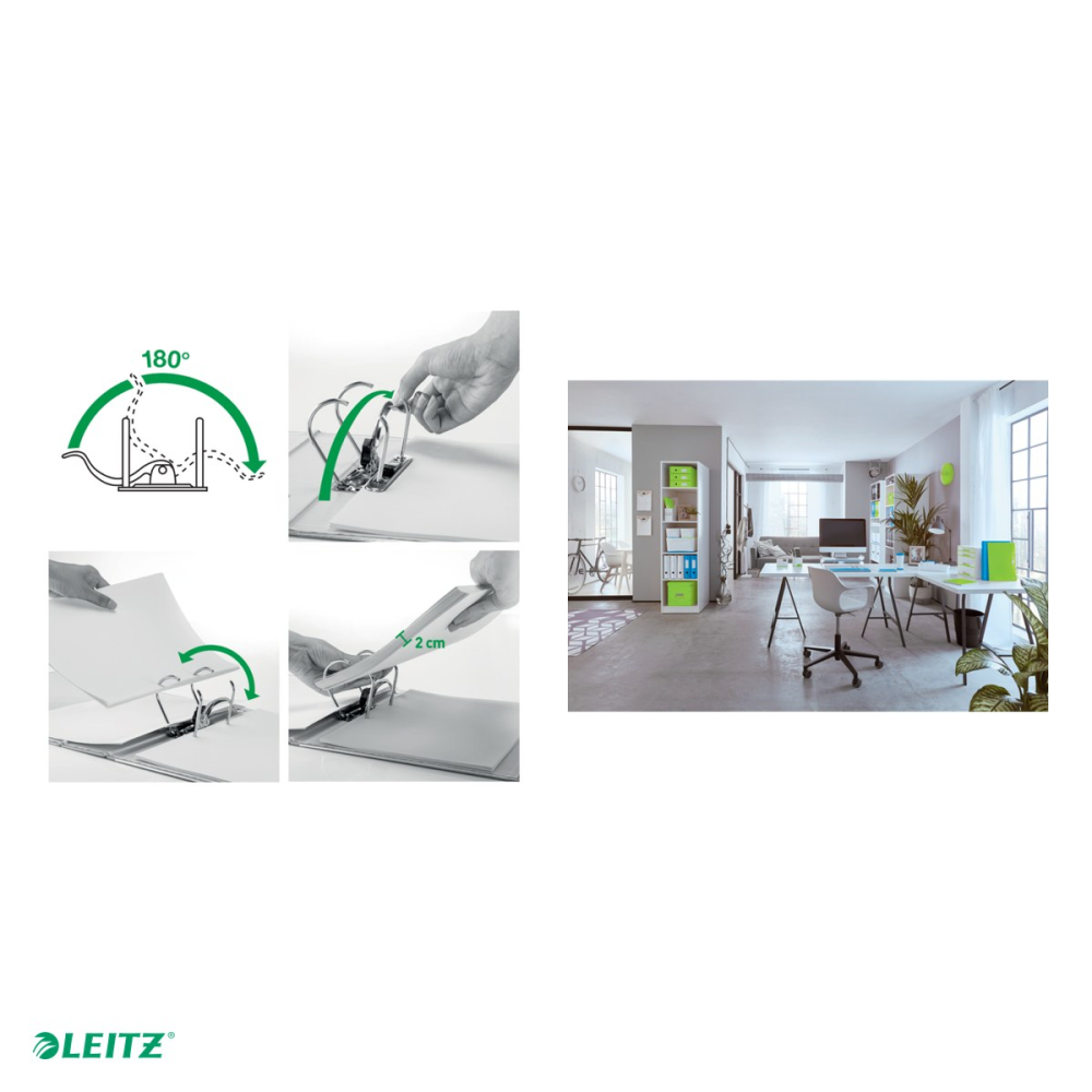 Biblioraft Leitz 180° Active WOW, polyfoam, A4, 82 mm, pentru arhivare, verde [5]