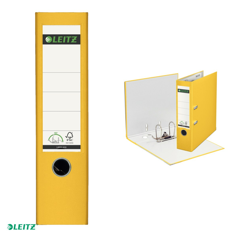 Biblioraft Leitz 180°, PP, A4, 80 mm, capacitate 600 coli (hartie de 80g), pentru arhivare, galben [4]