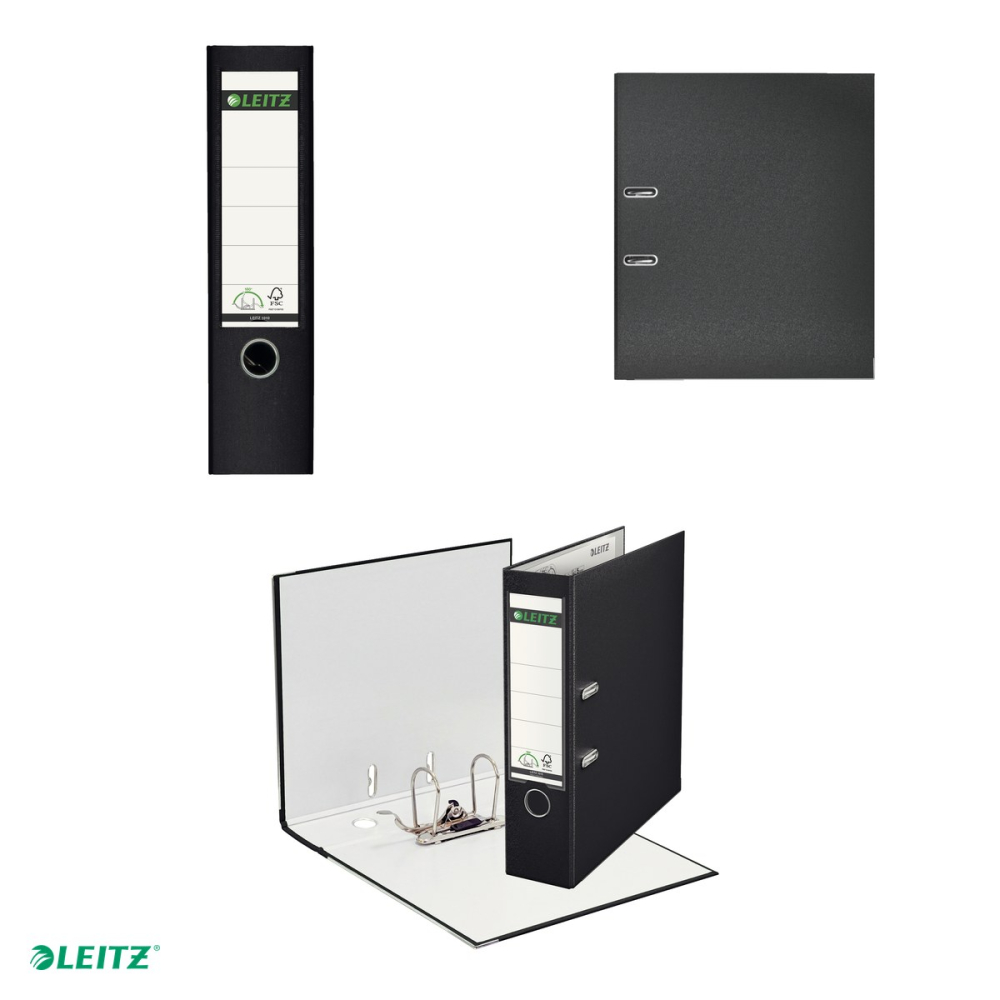 Biblioraft Leitz 180°, PP, A4, 80 mm, capacitate 600 coli (hartie de 80g), pentru arhivare, negru [4]