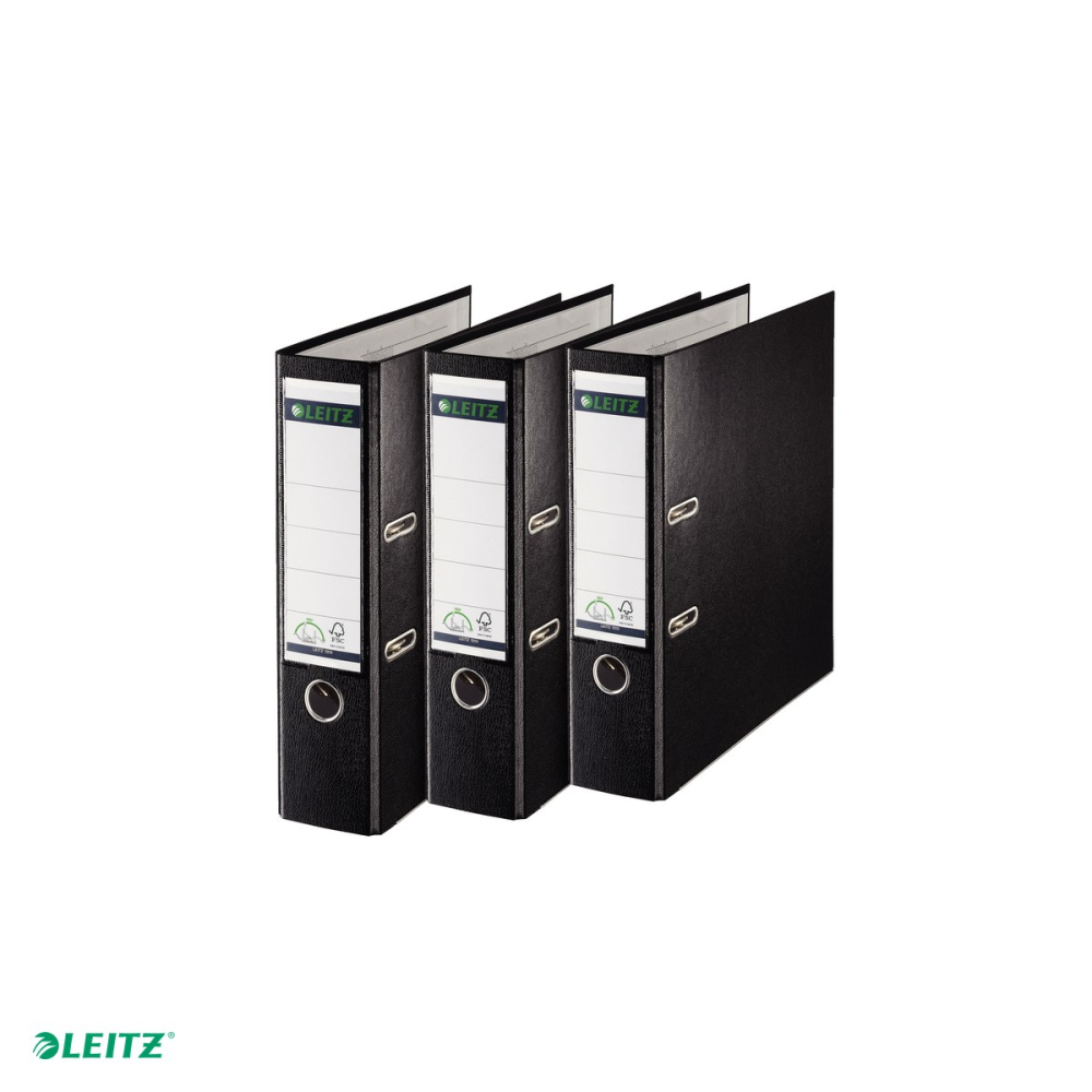 Biblioraft Leitz 180°, PP, A4, 80 mm, capacitate 600 coli (hartie de 80g), pentru arhivare, negru [5]