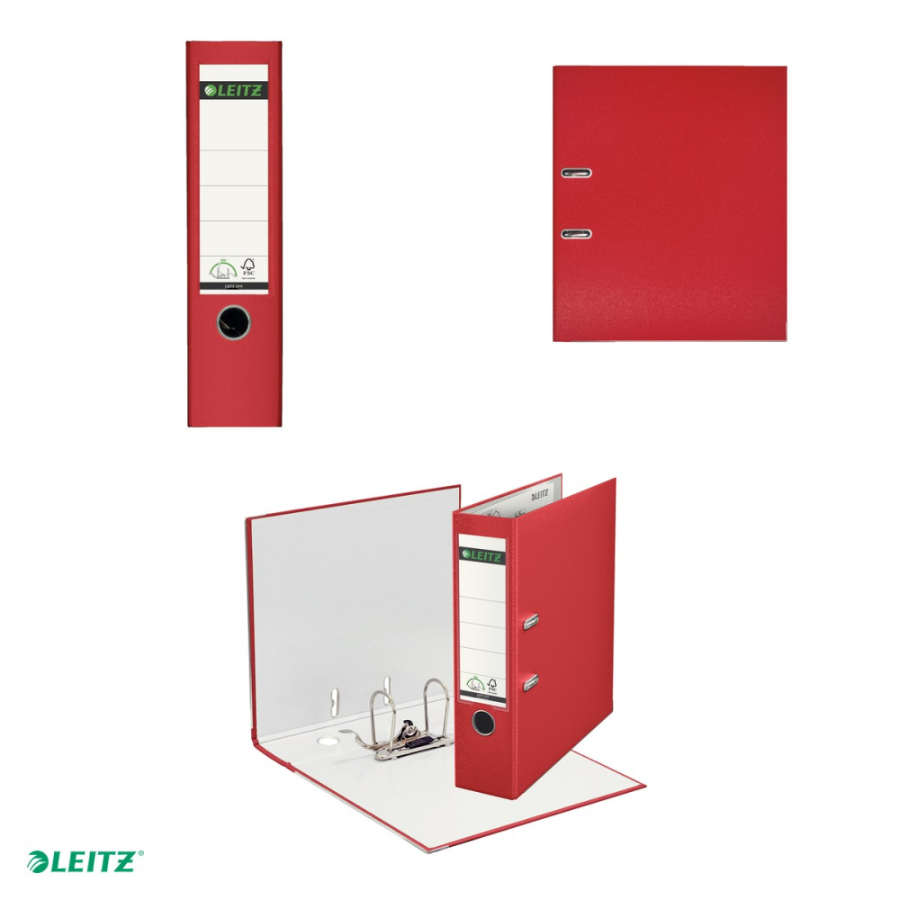 Biblioraft Leitz 180°, PP, A4, 80 mm, capacitate 600 coli (hartie de 80g), pentru arhivare, rosu [4]