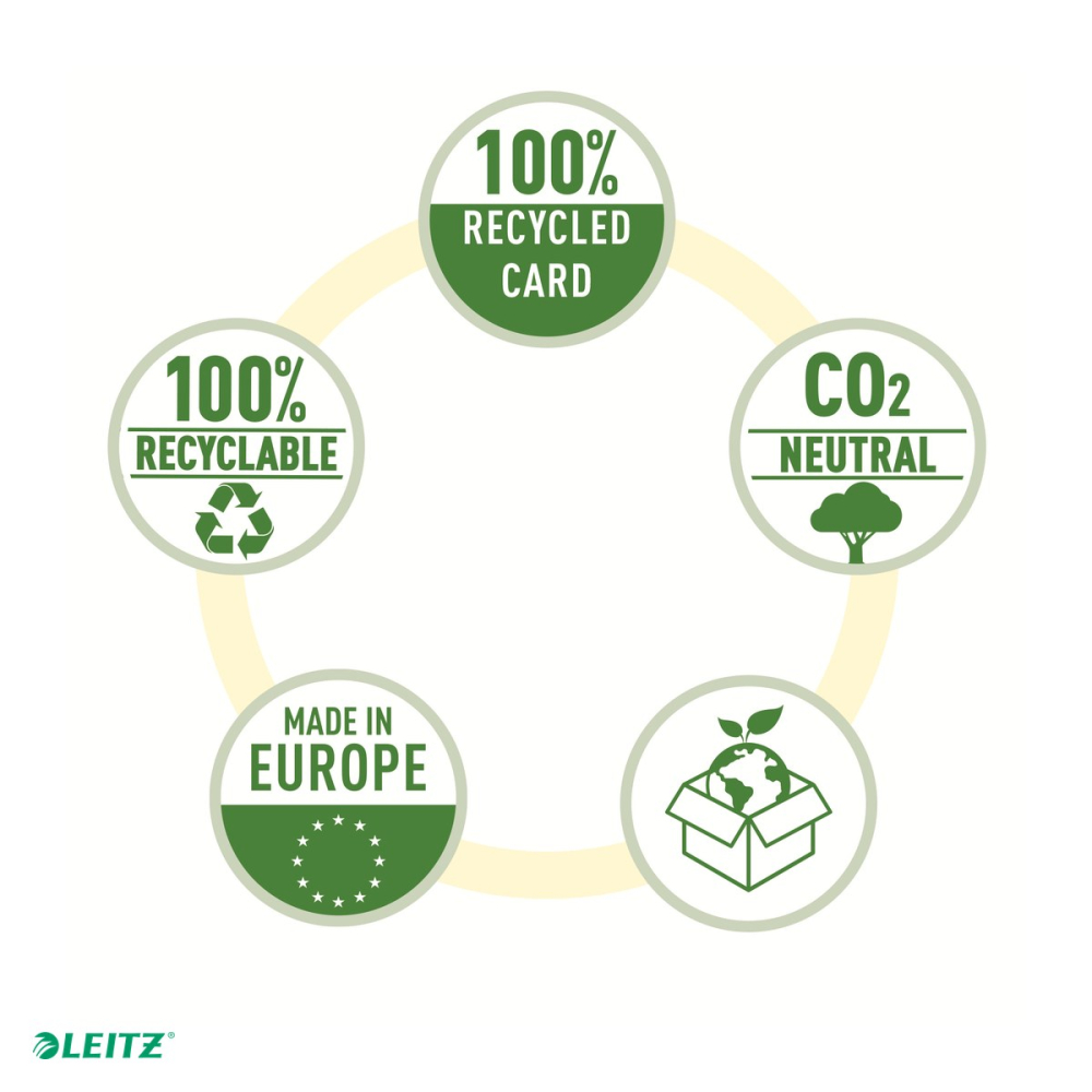 Biblioraft Leitz 180° Recycle, carton, A4, 50 mm, capacitate 350 coli (80 g/mp), negru [6]