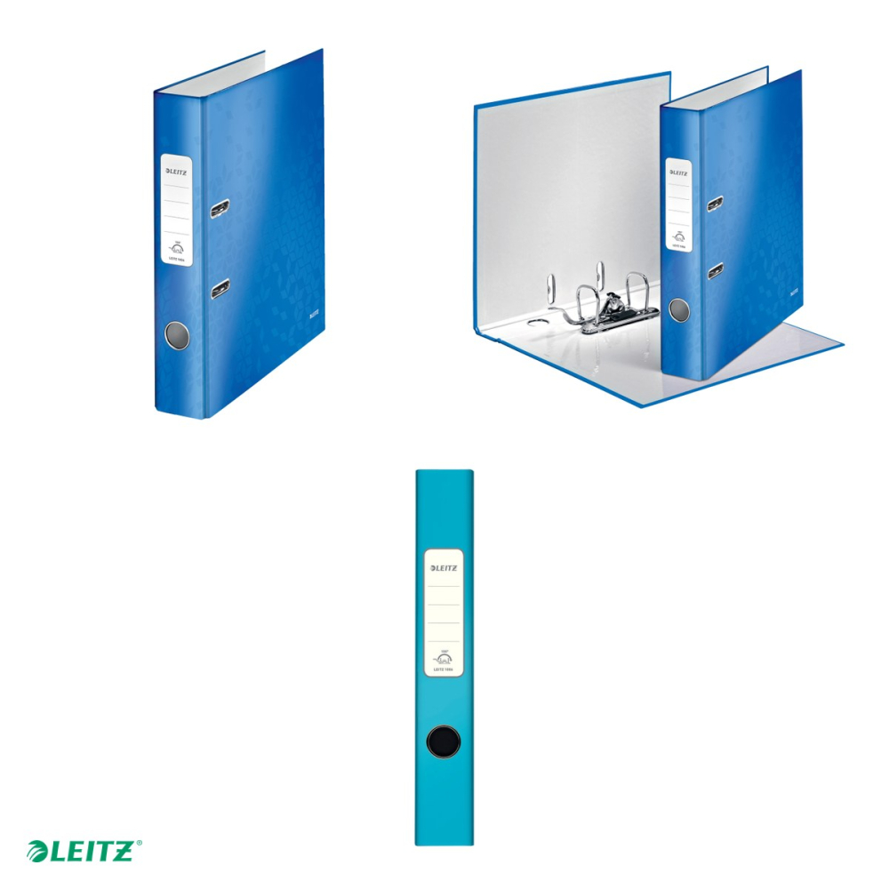 Biblioraft Leitz 180° WOW, carton laminat, A4, 52 mm, capacitate 350 coli (80 g/mp), albastru [4]