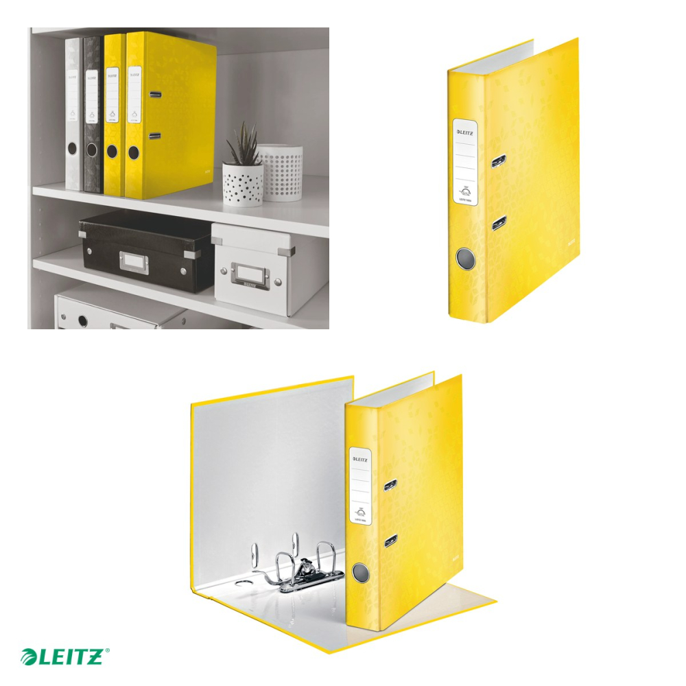 Biblioraft Leitz 180° WOW, carton laminat, A4, 52 mm, capacitate 350 coli (80 g/mp), galben [4]