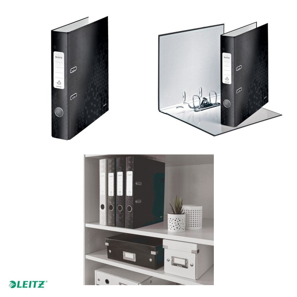 Biblioraft Leitz 180° WOW, carton laminat, A4, 52 mm, capacitate 350 coli (80 g/mp), negru [4]