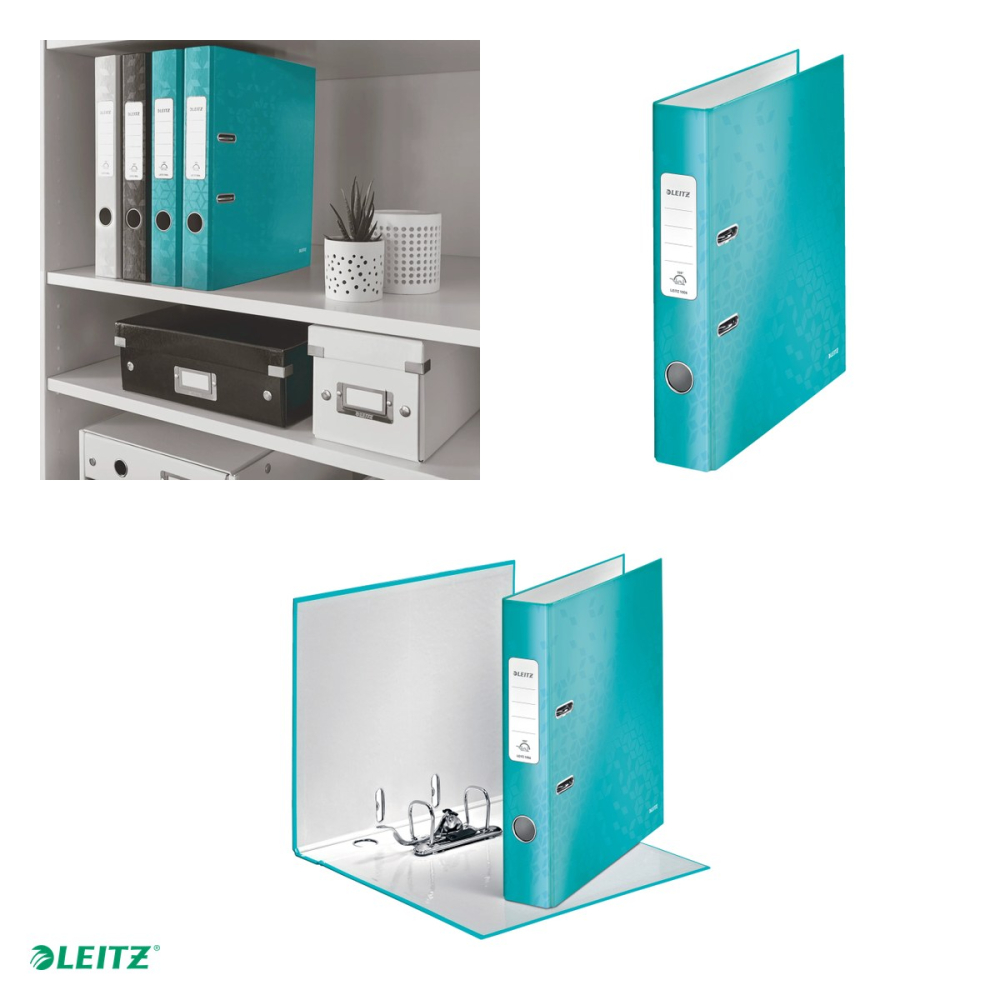 Biblioraft Leitz 180° WOW, carton laminat, A4, 52 mm, capacitate 350 coli (80 g/mp), turcoaz [4]