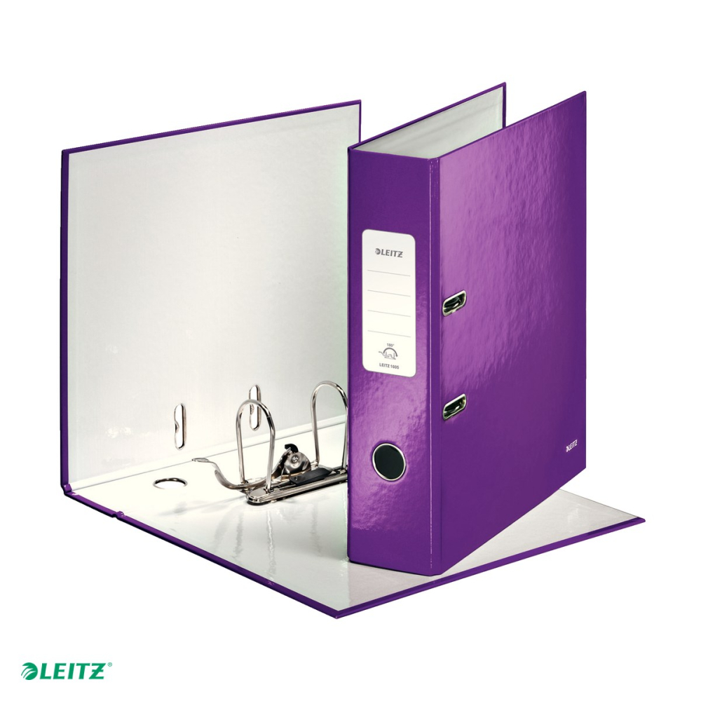 Biblioraft Leitz 180° WOW, carton laminat, A4, 80 mm, capacitate 600 coli (80 g/mp), mov [5]