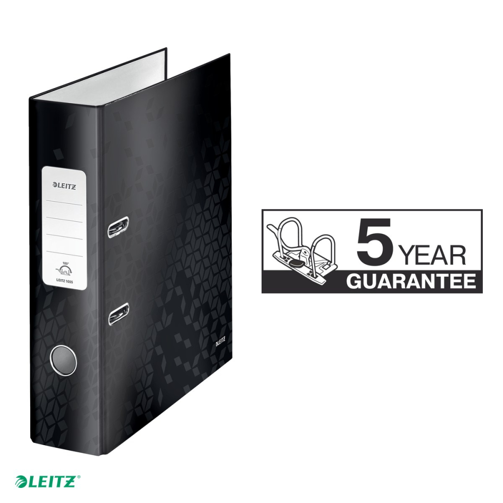 Biblioraft Leitz 180° WOW, carton laminat, A4, 80 mm, capacitate 600 coli (80 g/mp), negru [4]