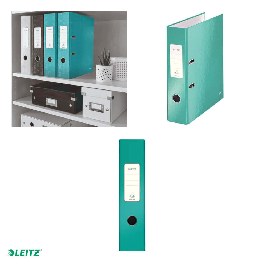 Biblioraft Leitz 180° WOW, carton laminat, A4, 80 mm, capacitate 600 coli (80 g/mp), turcoaz [4]
