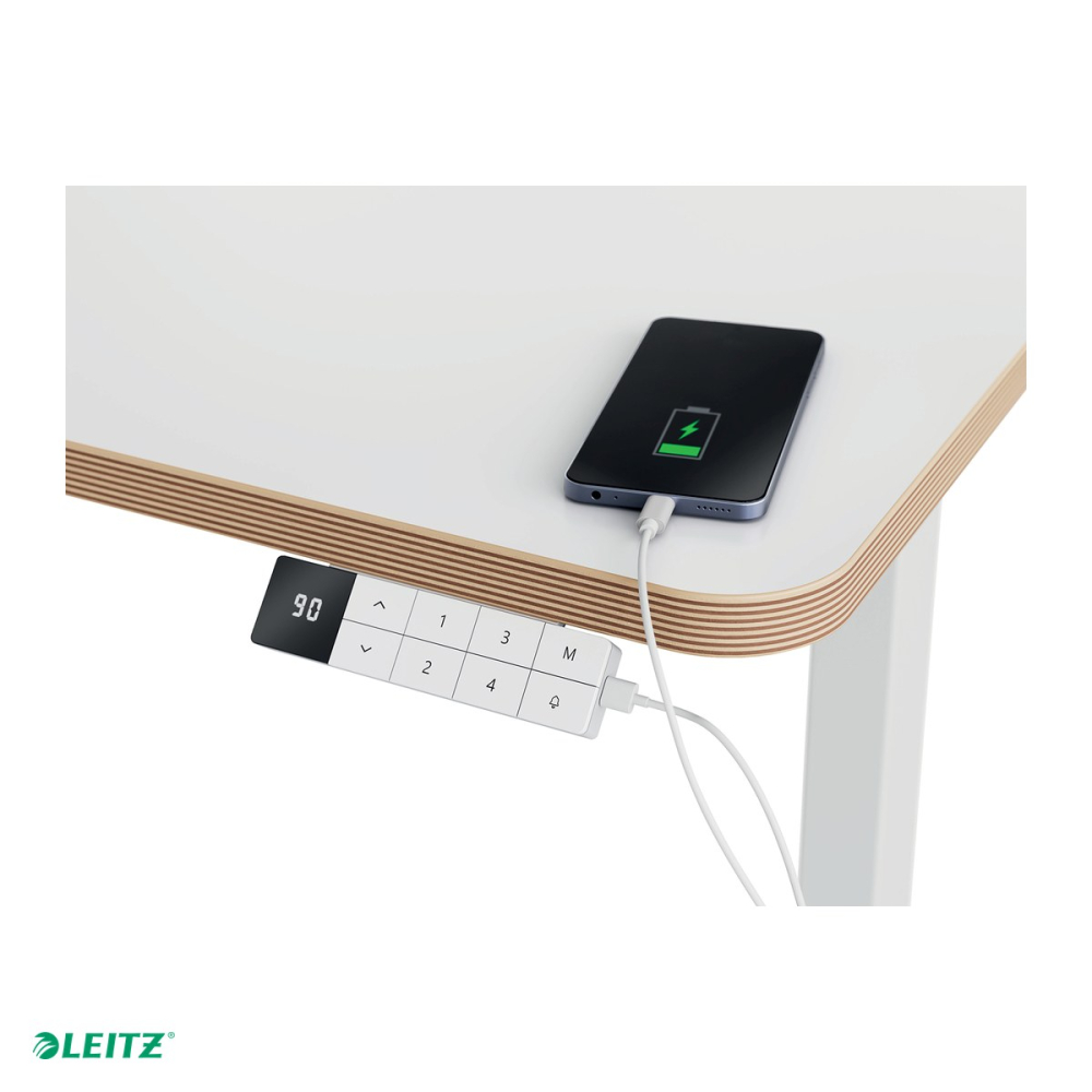 Birou ergonomic Leitz, reglabil electric pe inaltime 72-118 cm, blat 120x70 cm, alb [5]