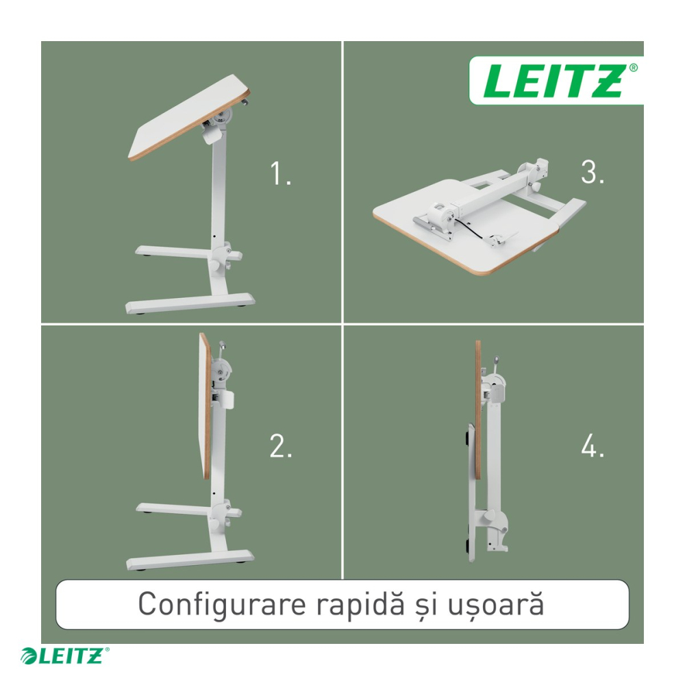 Birou ergonomic pliabil Leitz Ergo, reglabil pneumatic pe inaltime 74-109 cm, blat 65x46 cm [5]