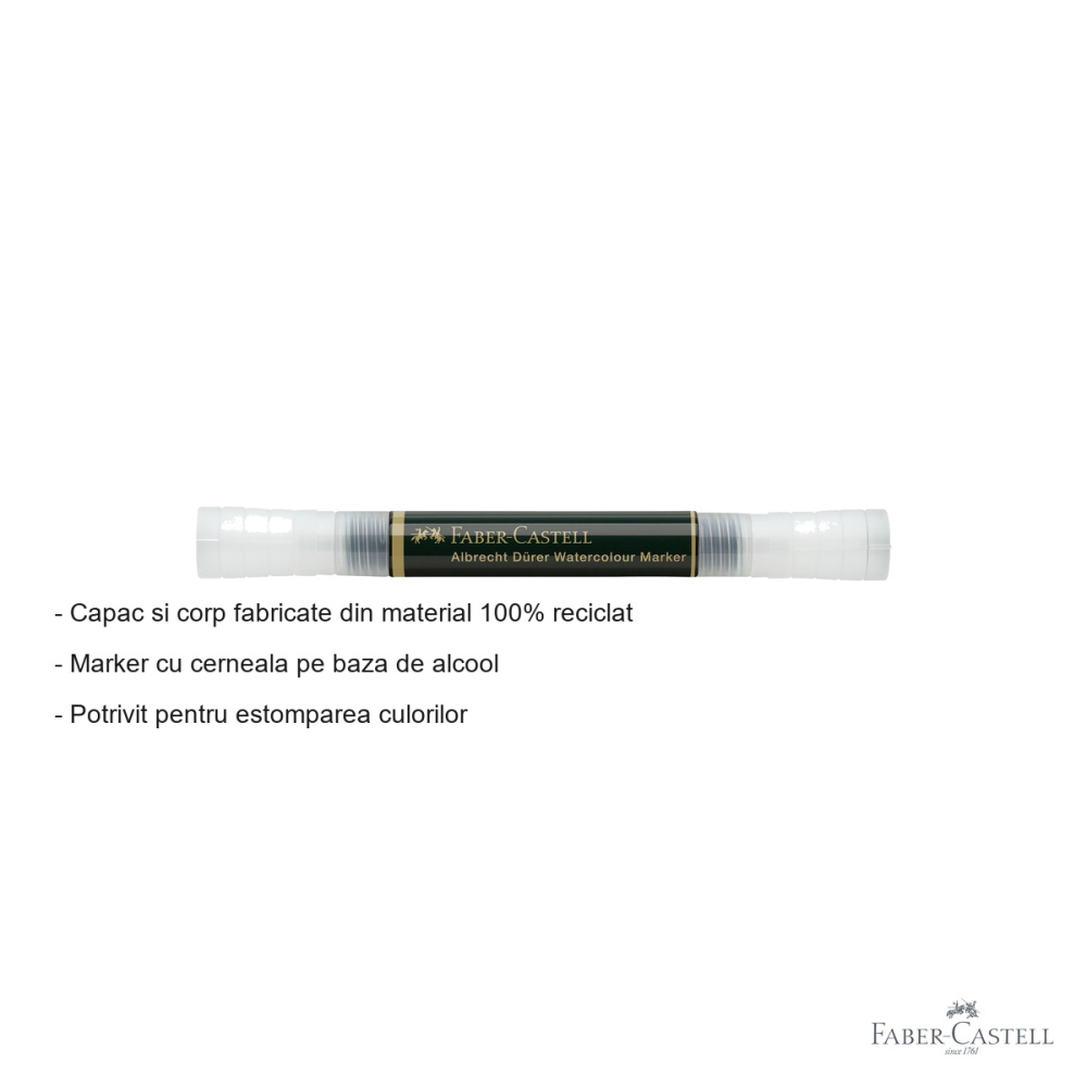 Blender marker solubil Faber-Castell Albrecht Durer, varf pensula si fineliner, pentru estompare culori [2]