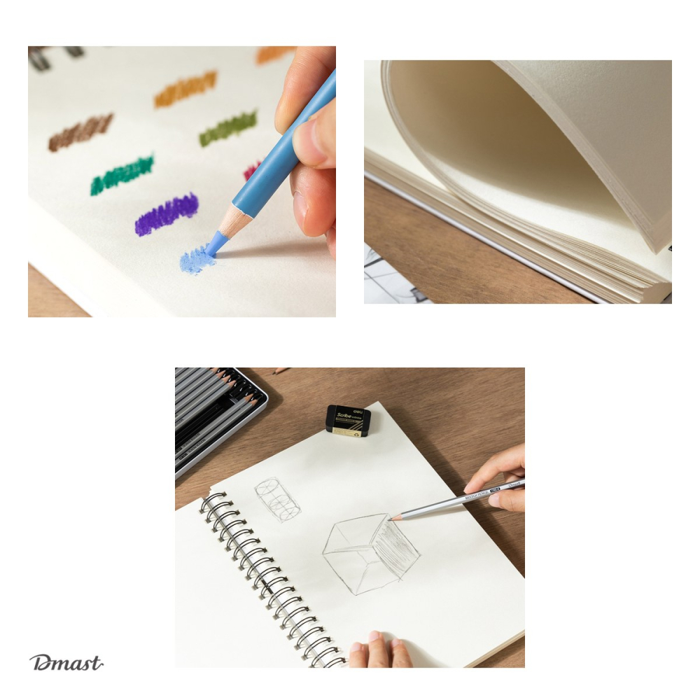 Bloc de schite Dmast by Pebeo A4, pentru schite, 60 file, 300 g/mp, 160 g landscape [4]