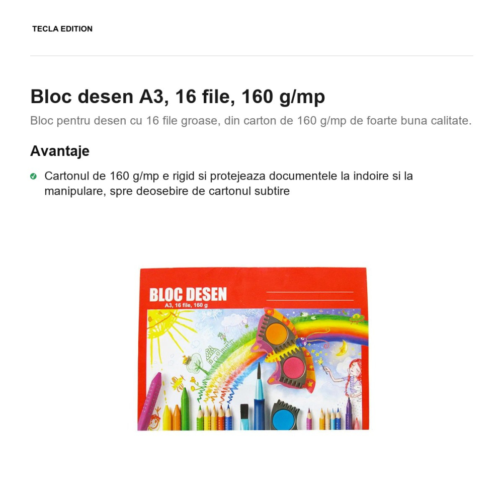 Bloc desen A3, 16 file, 160 g/mp [2]