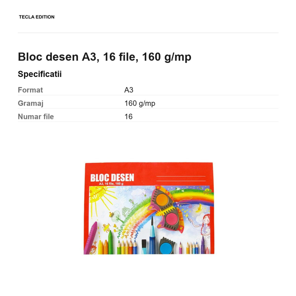 Bloc desen A3, 16 file, 160 g/mp [3]
