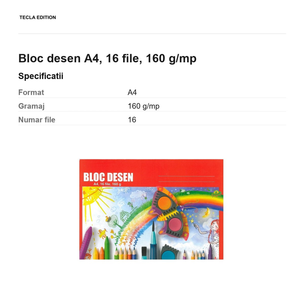 Bloc desen A4, 16 file, 160 g/mp [3]