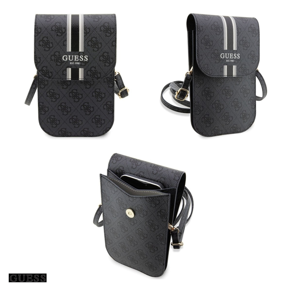 Borseta telefon cu portofel Guess 4G 19 x 12,5 x 2 cm, Negru [4]