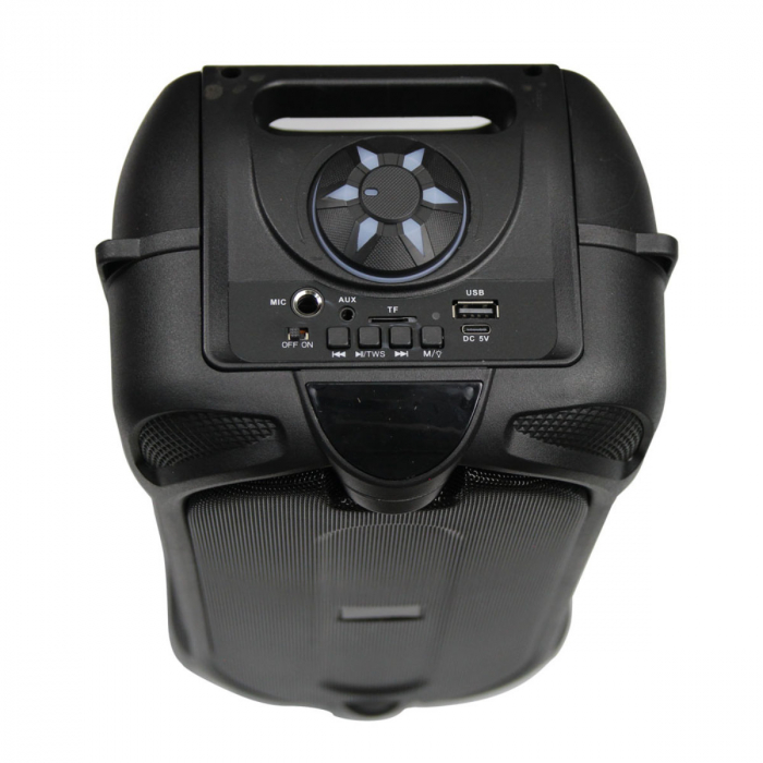 Boxa portabila 10W, Bluetooth 5.0, Aux-in jack 3.5mm, FM Radio, USB, microSD slot, intrare microfon jack 6.35mm, baterie 1800 mAh, telecomanda, TWS, ES-96120, LED RGB [3]