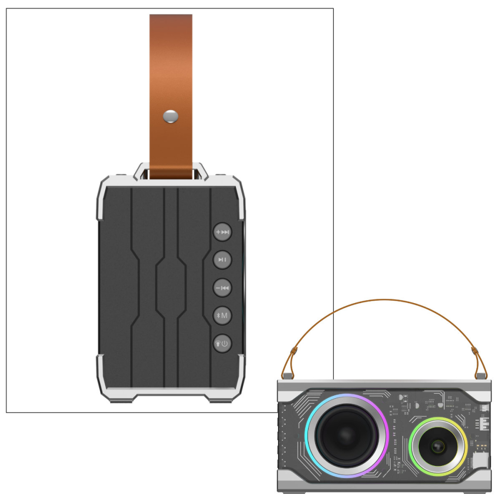 Boxa Portabila Bluetooth JELLICO DS5, Cu Lumini Ambient si Radio FM, Baterie 5000mAh, Suporta USB, Card TF si AUX, pentru Acasa, Calatorie si Petreceri [3]