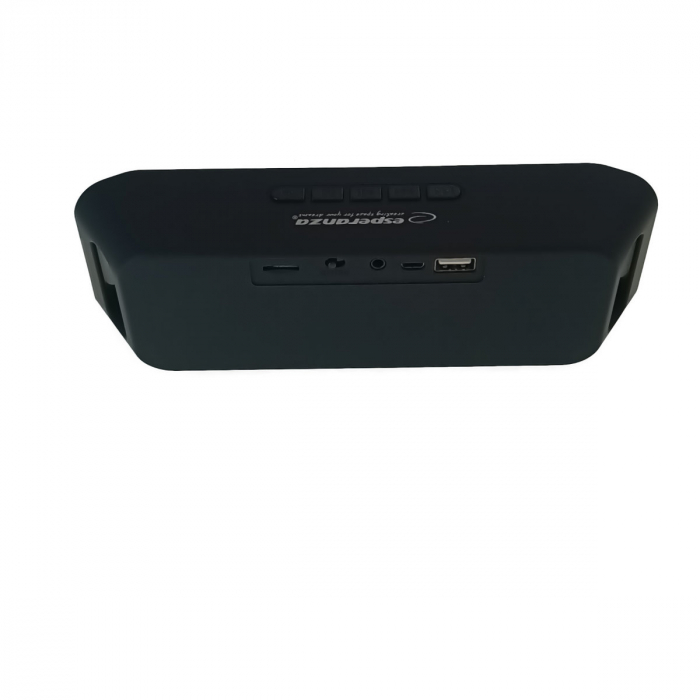 Boxa portabila Esperanza Folk, 2 x 3W, radio Fm, microfon, bluetooth, USB, microSD, intrare AUX jack 3.5mm, dimensiuni 202 x 64 mm, neagra [4]